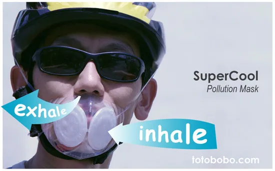SuperCool pollution mask helps cyclist and motorcyclist to fight traffic fume